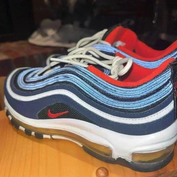 Nike Air Max 97 Midnight Navy Habanero Red 921522-402 size 5 Y= Women’s 6.5 - Picture 9 of 10